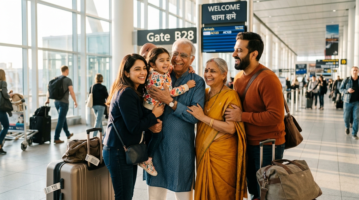 Indian Canadian family reunion